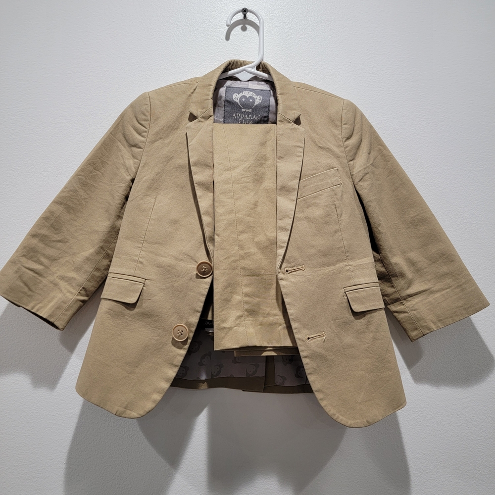 Appaman Tan Tailoring Suit Jacket And Pant Set Sz 2T